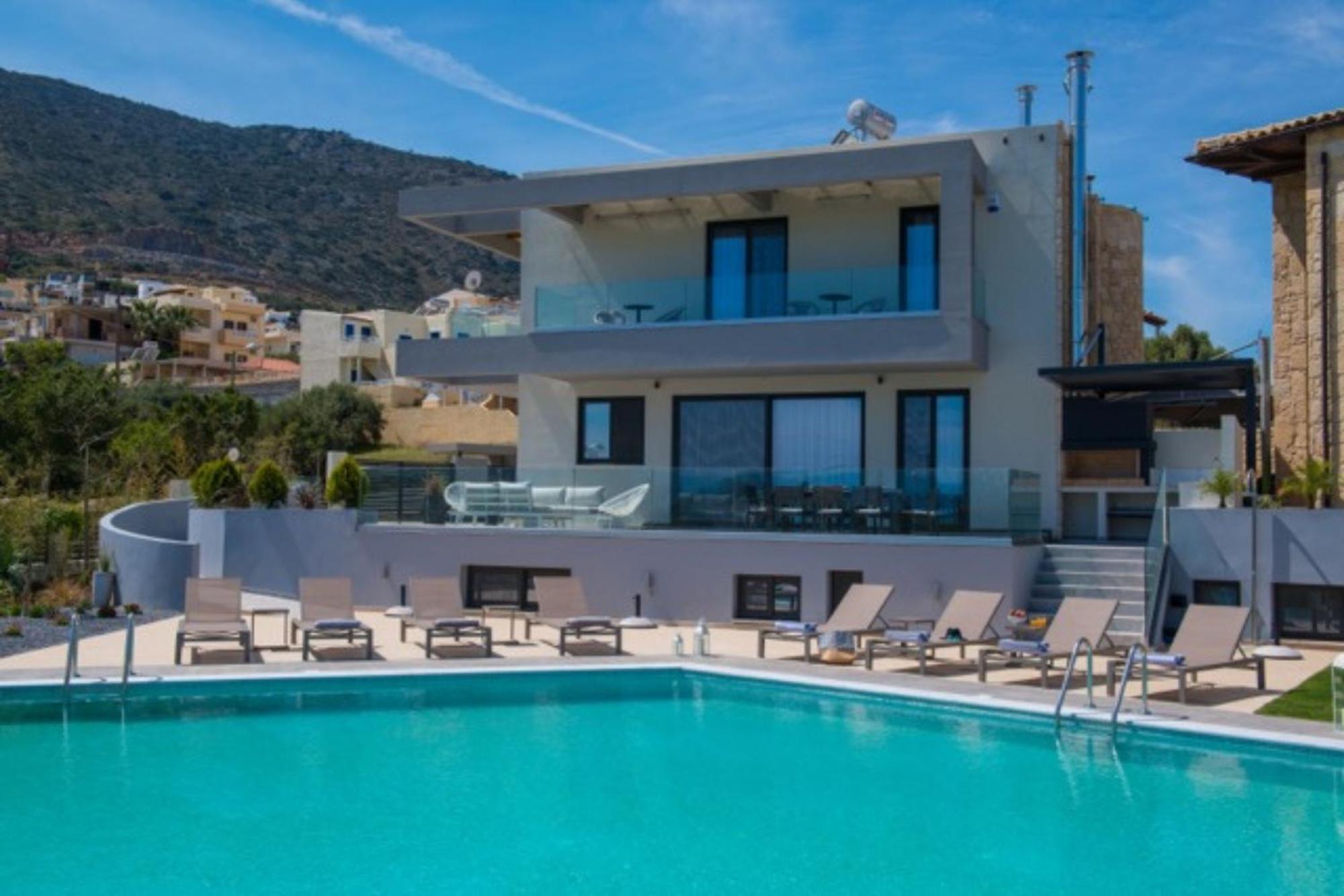Orama Luxury Villa 4 Bedrooms With Private Pool 헐소니소스 외부 사진